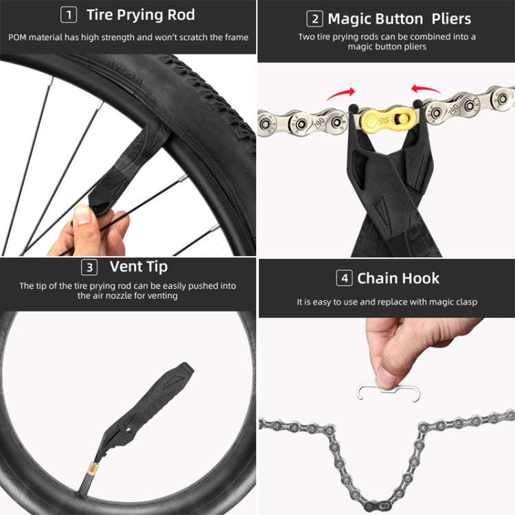 Bicycle Mini Portable Tire Rod Multi-Function Repair Car Tire Repair Tool Detachable Dual-Purpose...