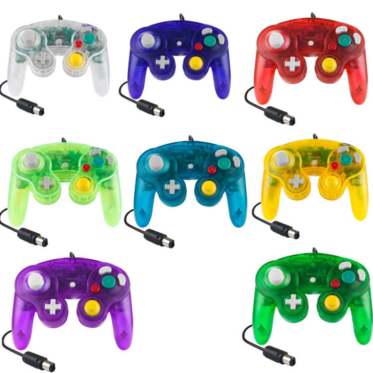 5 PCS Single Point Vibrating Controller Wired Game Controller For Nintendo NGC(Transparent Red)