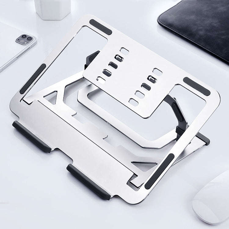 LH-T610 Aluminum Alloy Laptop Bracket Folding Lifting Desktop Cooling Bracket(Elegant Silver)