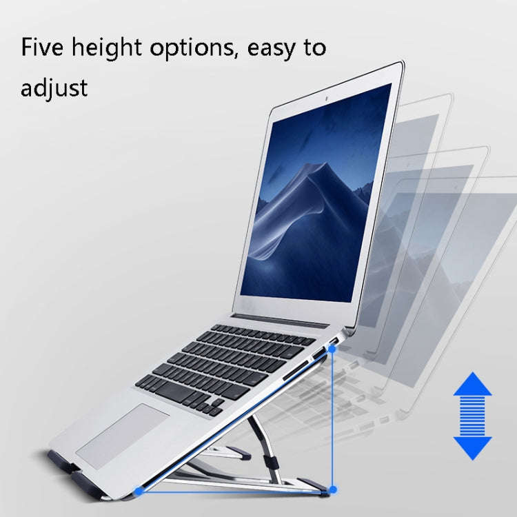 LH-T610 Aluminum Alloy Laptop Bracket Folding Lifting Desktop Cooling Bracket(Elegant Silver)