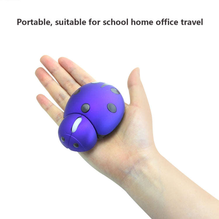 CM0184 3000 DPI 3-keys Mini Ladybug 2.4G Wireless Mouse Personalized Wireless Mouse(Red)