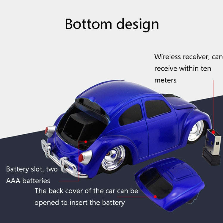 CM0010B 1200 DPI 3-keys Car Shape Wireless Mouse(Blue)