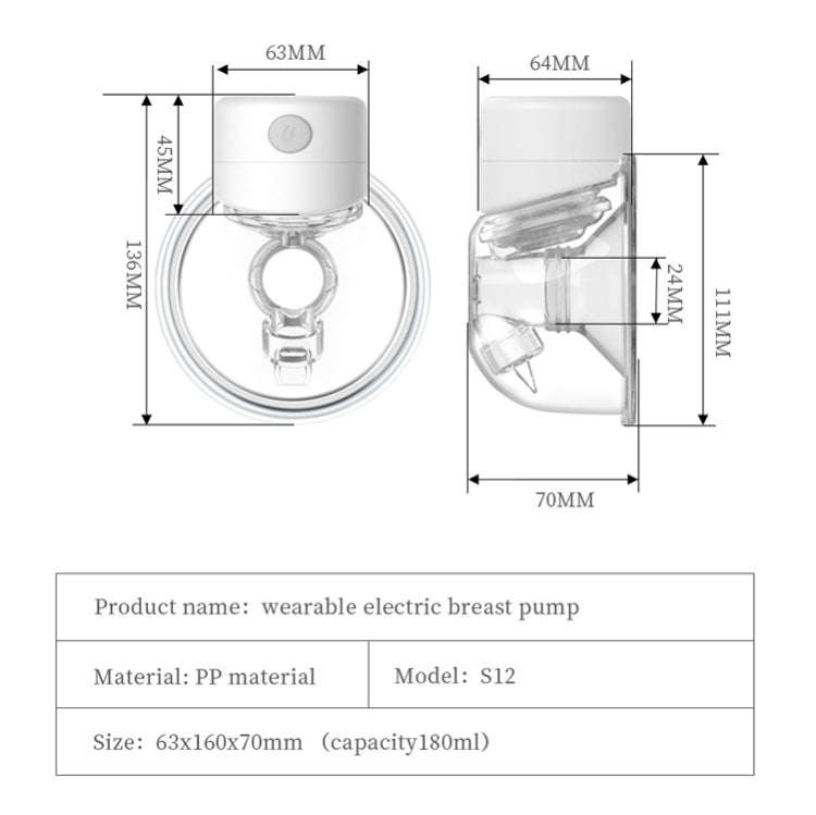 Wearable Automatic Breast Pump Massage Hands-free Invisible Wireless Large Suction Breast Pump S1...