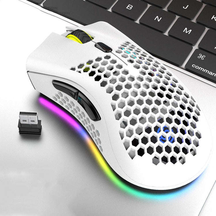 K-Snake BM600 1600 DPI 7-keys Hollow Lightweight Wireless Charging RGB Colorful Gaming Mouse(Wire...