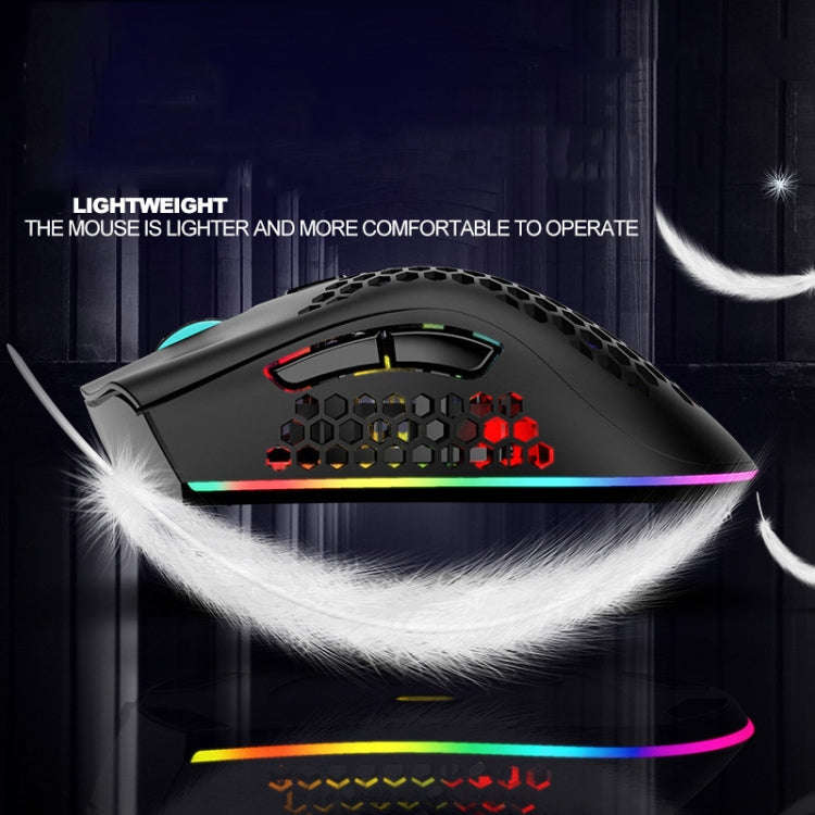 K-Snake BM600 1600 DPI 7-keys Hollow Lightweight Wireless Charging RGB Colorful Gaming Mouse(Wire...
