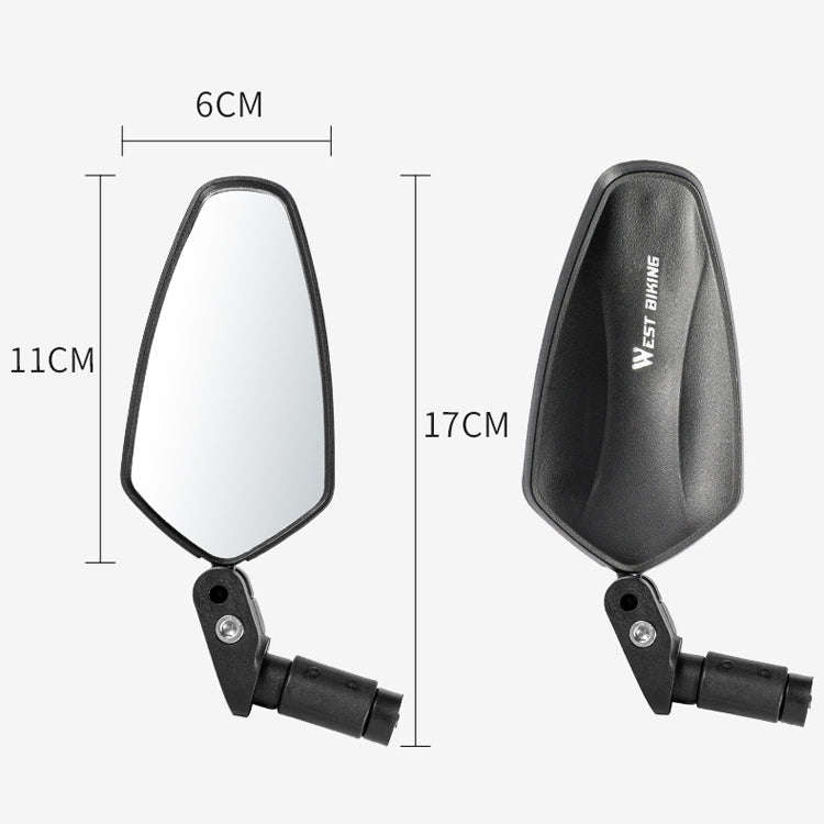1 Pair WEST BIKING Bicycle Rearview Mirror Adjustable Mirror Mountain Bike Foldable Rearview Mirr...