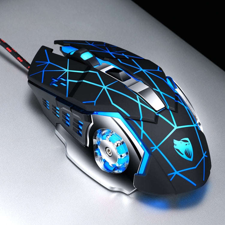 T-WOLF V6 USB Interface 6-Buttons 3200 DPI Wired Mouse Gaming Mechanical Macro Programming 7-Colo...