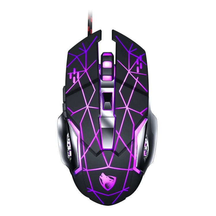 T-WOLF V6 USB Interface 6-Buttons 3200 DPI Wired Mouse Gaming Mechanical Macro Programming 7-Colo...