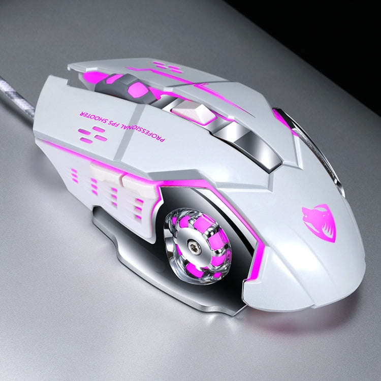 T-WOLF V6 USB Interface 6-Buttons 3200 DPI Wired Mouse Gaming Mechanical Macro Programming 7-Colo...