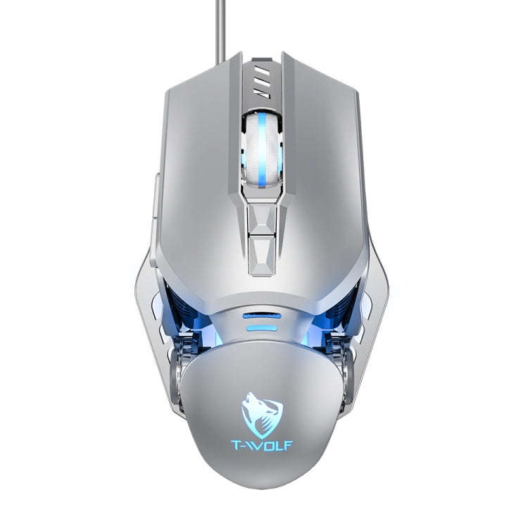 T-WOLF G530 USB Interface 7-Buttons 6400 DPI Wired Mouse Mechanical Gaming Macro Definition 4-Col...