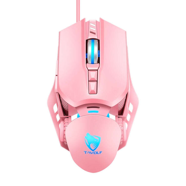 T-WOLF G530 USB Interface 7-Buttons 6400 DPI Wired Mouse Mechanical Gaming Macro Definition 4-Col...