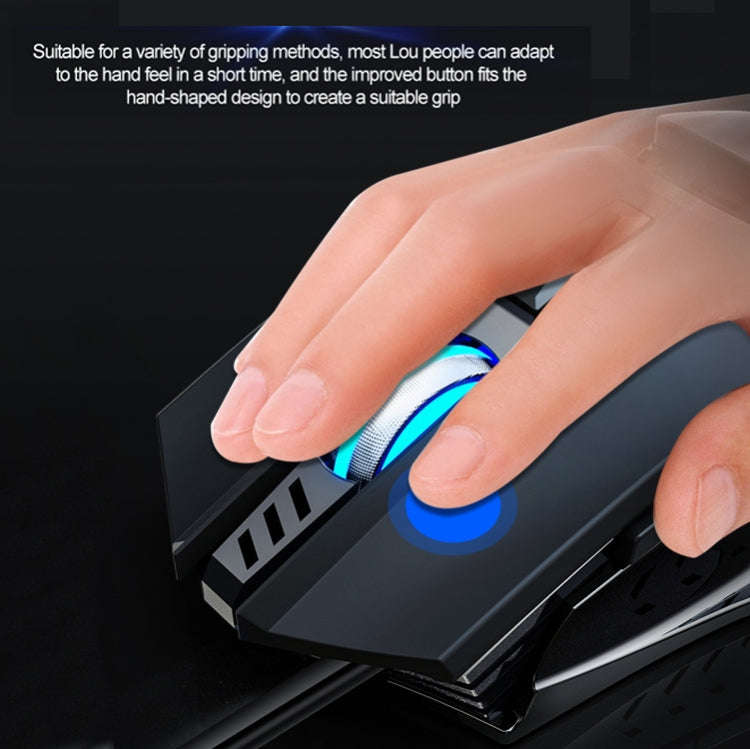 T-WOLF G530 USB Interface 7-Buttons 6400 DPI Wired Mouse Mechanical Gaming Macro Definition 4-Col...