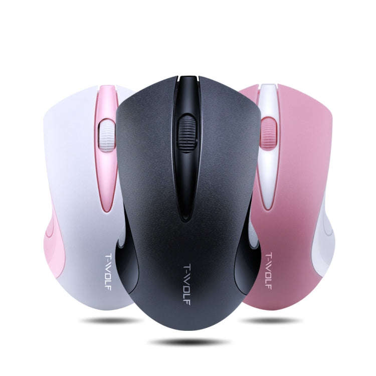 T-WOLF Q2 3-Buttons 1200 DPI 2.4GHz Wireless Mouse(Pink)
