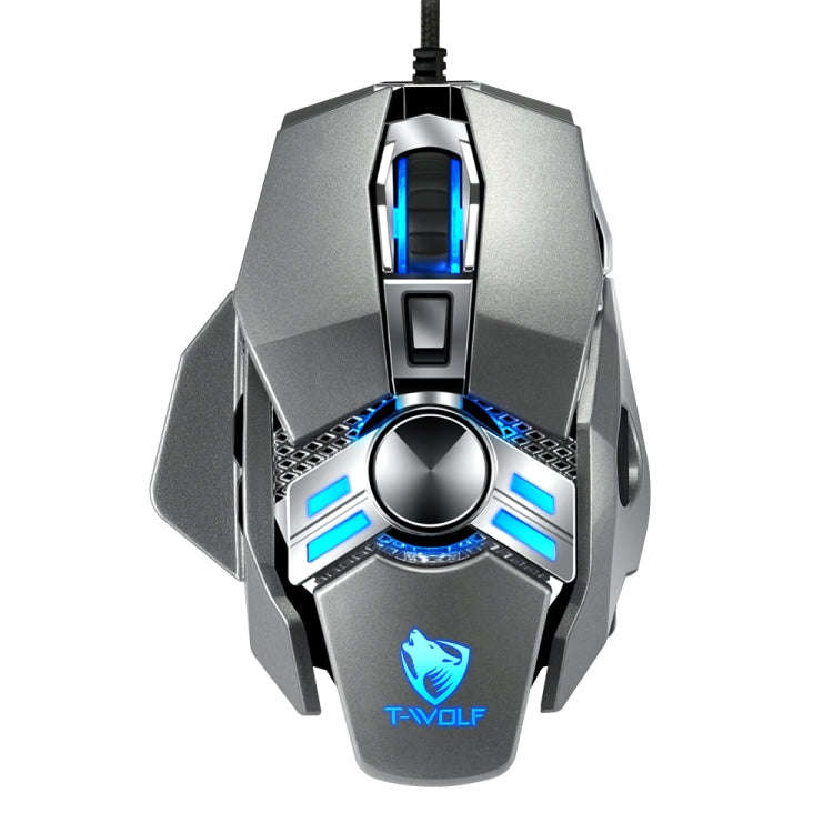 T-WOLF V10 USB Interface 7 Buttons 6400 DPI Gaming Wired Mouse Custom Macro Programming 4-Color B...