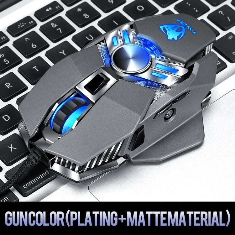 T-WOLF V10 USB Interface 7 Buttons 6400 DPI Gaming Wired Mouse Custom Macro Programming 4-Color B...