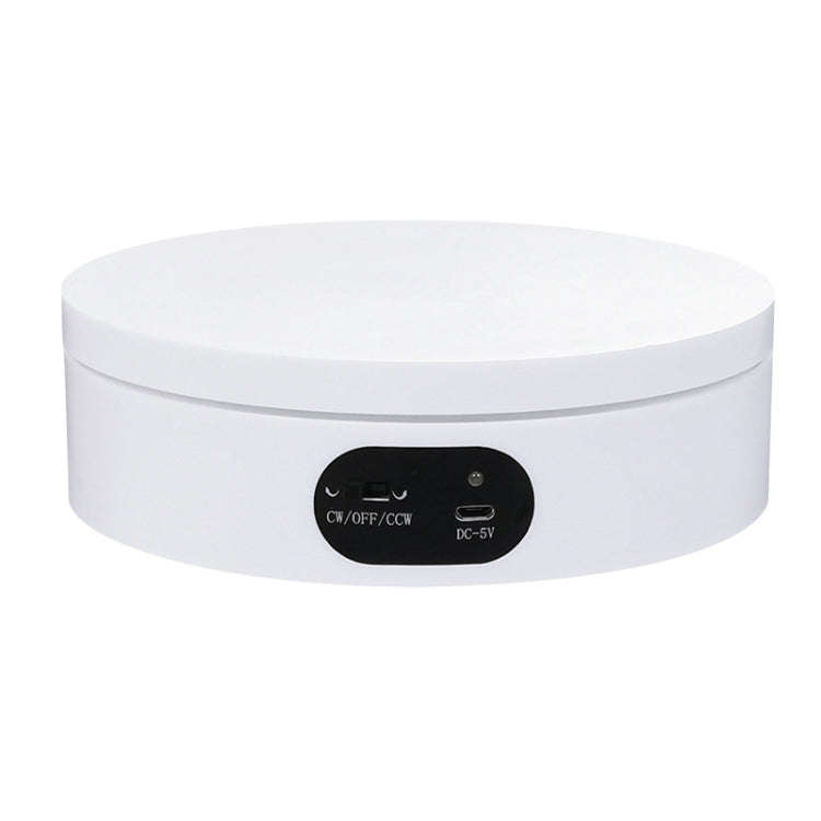 ND120 USB Automatic Rotating Camera Table Hand-Made Panoramic Display Table Turntable(White)