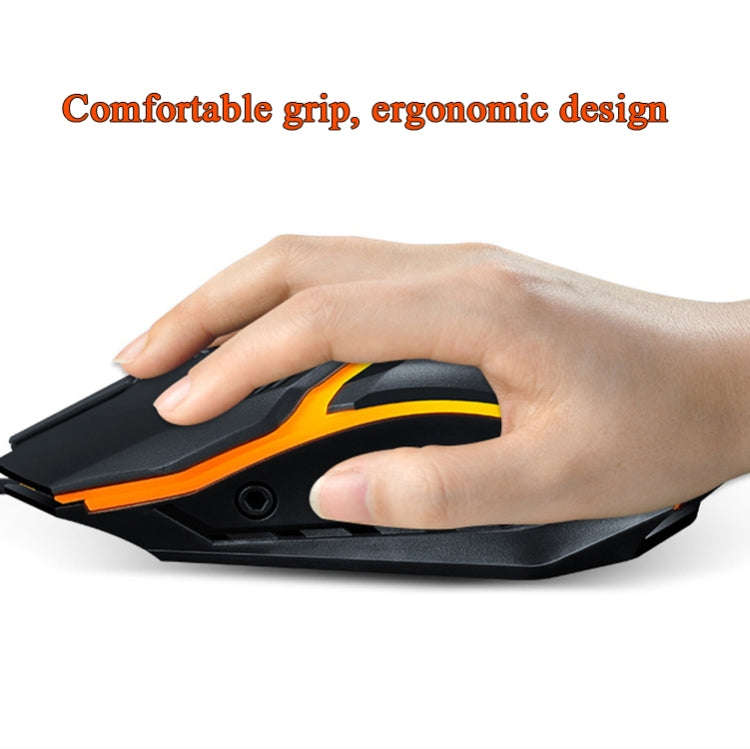 2 PCS T-WOLF V1 USB Interface 3-Buttons 1200 DPI Wired Mouse 7-Color Backlit Gaming Mouse, Cable ...