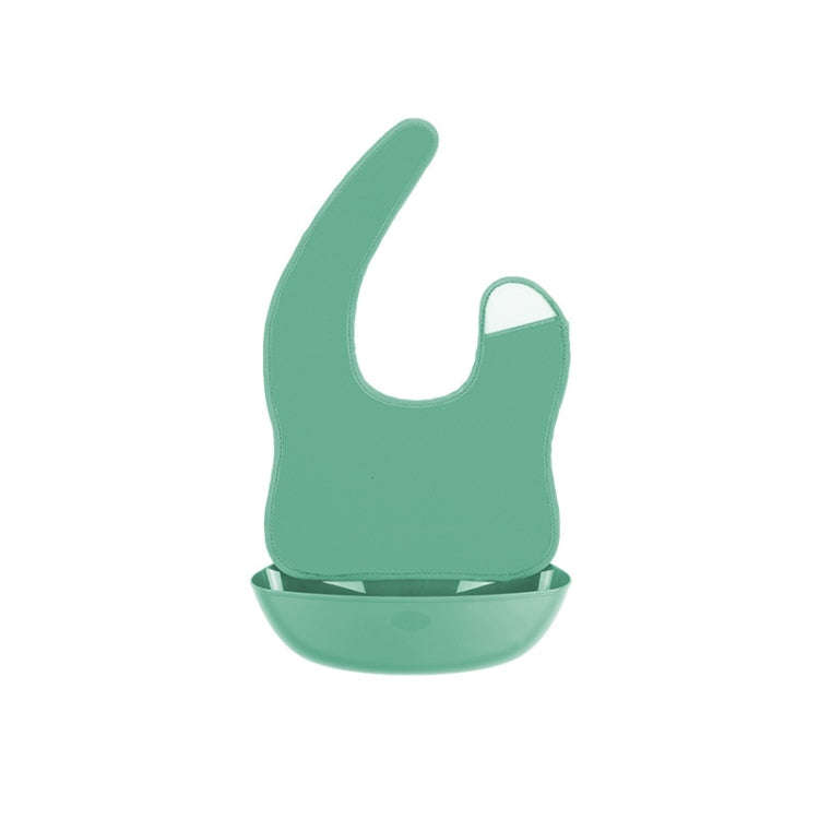 Baby Easy Clean Eating Bib Stereo Waterproof Ultra-light Rice Pocket(blue)