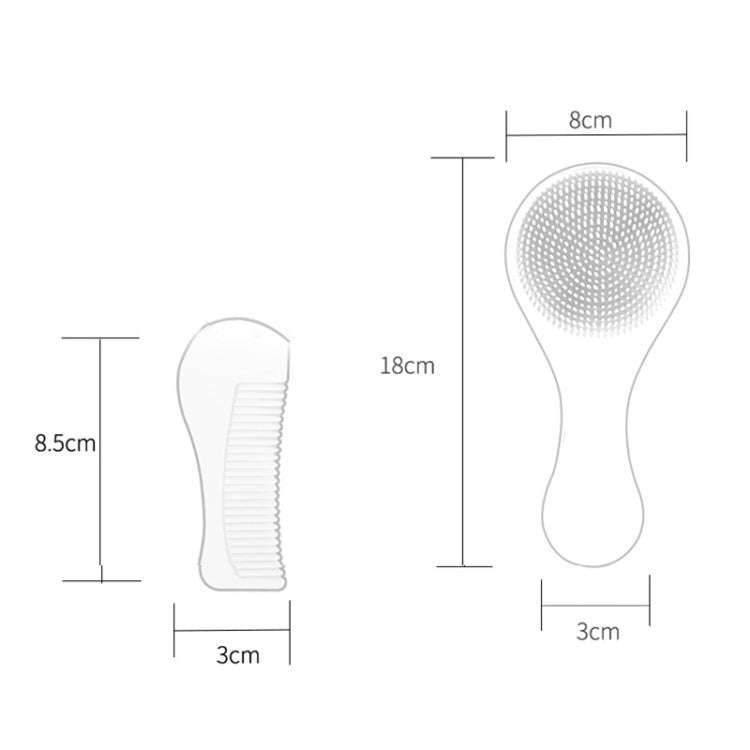 Baby Silicone Shower Massage Brush Multifunctional Shampoo Brush with Comb(Coral)