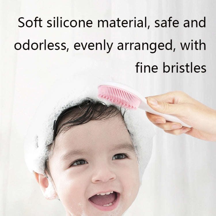 Baby Silicone Shower Massage Brush Multifunctional Shampoo Brush with Comb(Coral)
