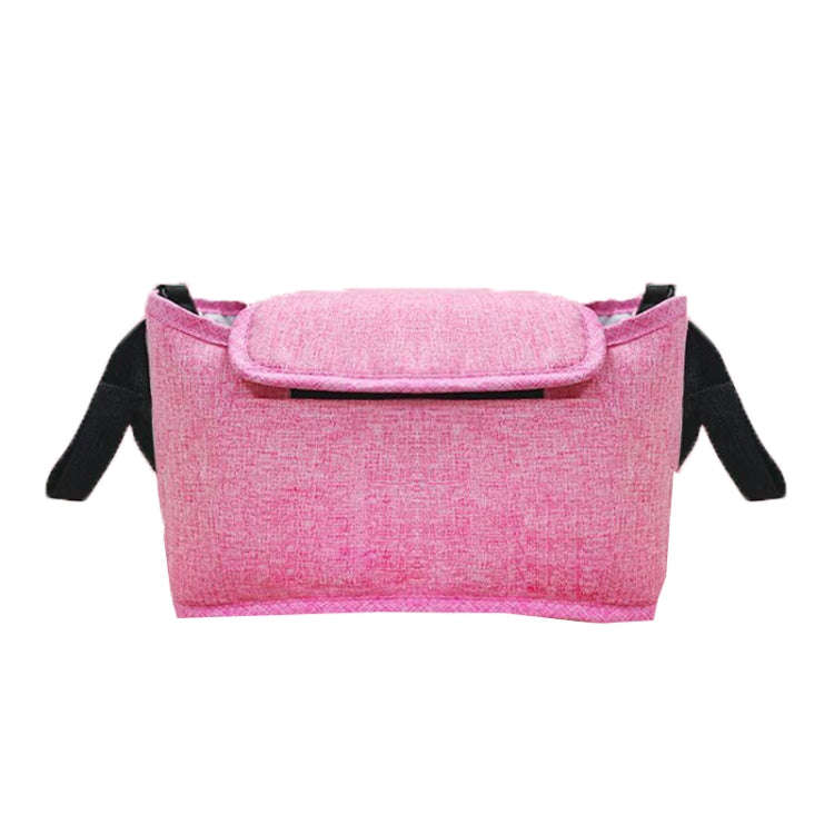 Stroller Storage Hanging Bag Multifunctional Large Capacity Stroller Bag(Linen Powder)