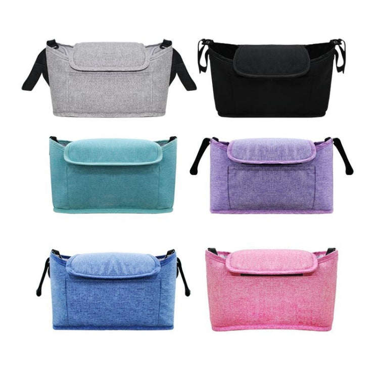 Stroller Storage Hanging Bag Multifunctional Large Capacity Stroller Bag(Linen Black)
