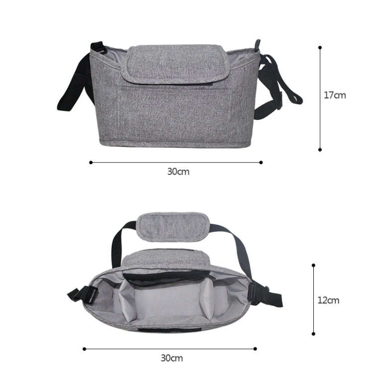 Stroller Storage Hanging Bag Multifunctional Large Capacity Stroller Bag(Linen Black)