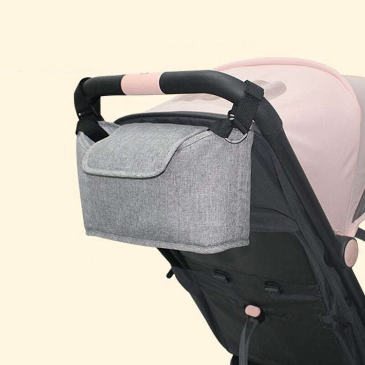 Stroller Storage Hanging Bag Multifunctional Large Capacity Stroller Bag(Linen Black)