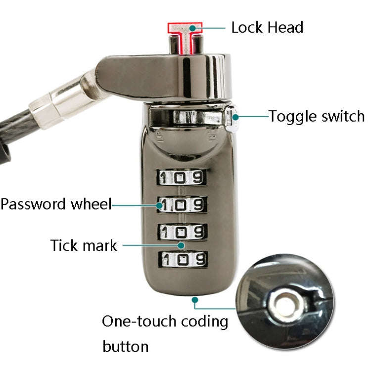 YF21067 Digital Device Anti-Theft Lock  Laptop Lock(Black)