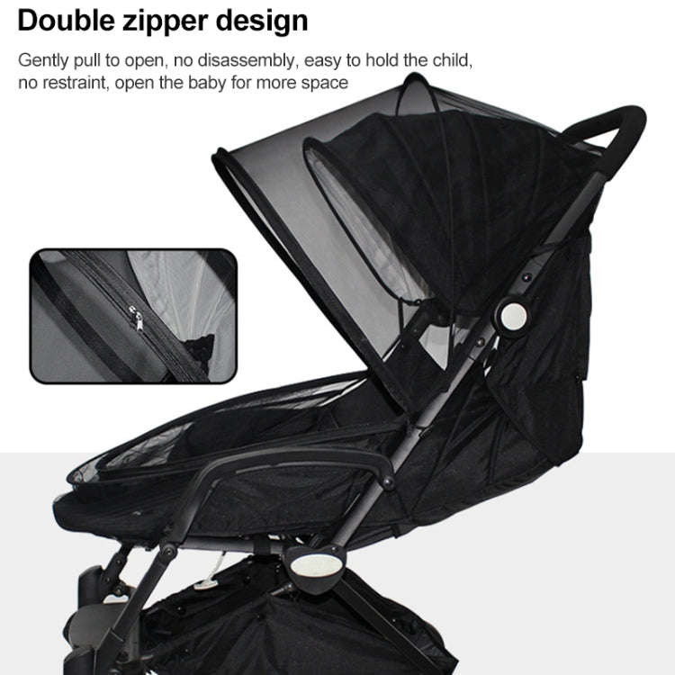 Summer Stroller Mosquito Net Full Cover Multi-Purpose Encrypted Trolley Mosquito Net(Black Net)