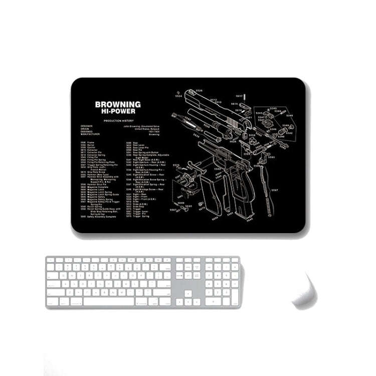 2 PCS Heat Transfer Non-Slip Single-Sided Office Gaming Mouse Pad 2mm(SPS-BrowningHi-Power)