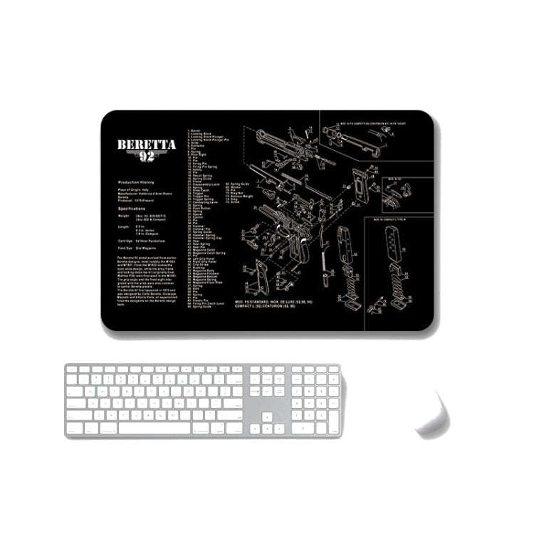 2 PCS Heat Transfer Non-Slip Single-Sided Office Gaming Mouse Pad 5mm(SPS-Beretta92-II)