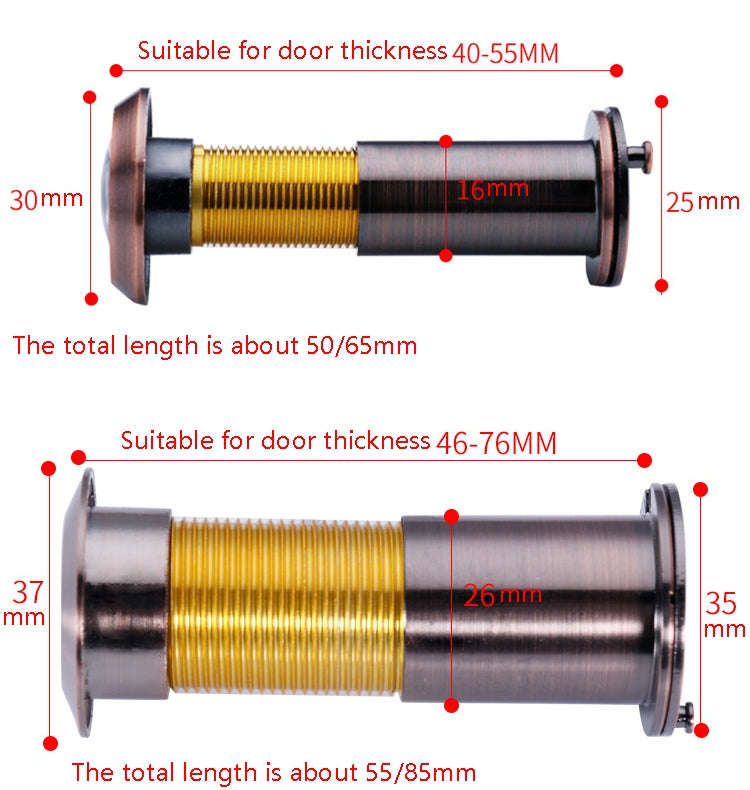 2 PCS Security Door Cat Eye HD Glass Lens 200 Degrees Wide-Angle Anti-Tiny Hotel Door Eye, Specif...