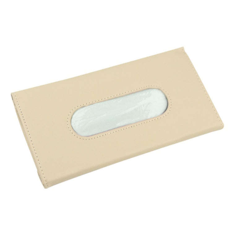 Car Hanging Type Tissue Box Sun Visor Seat Back Sunroof Storage Box(Khaki With Tissue)