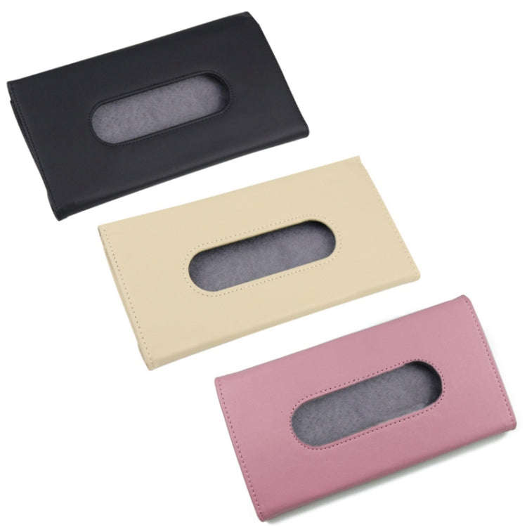Car Hanging Type Tissue Box Sun Visor Seat Back Sunroof Storage Box(Khaki Without Tissue)