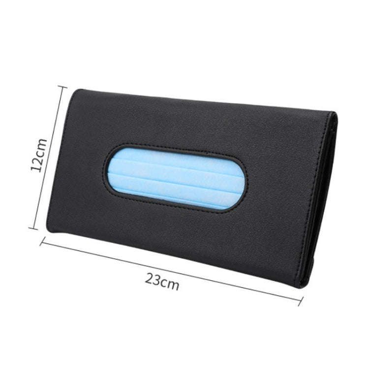 Car Hanging Type Tissue Box Sun Visor Seat Back Sunroof Storage Box(Khaki Without Tissue)