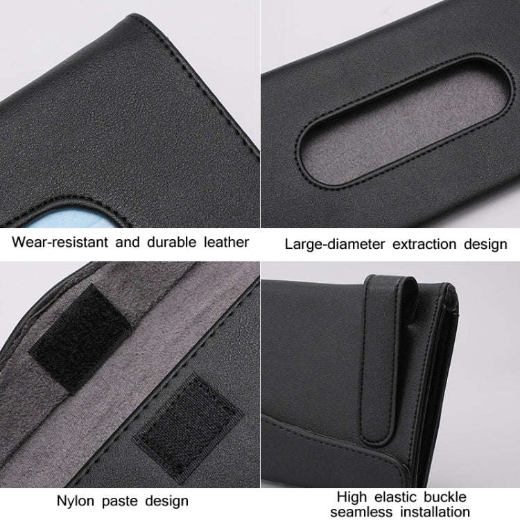 Car Hanging Type Tissue Box Sun Visor Seat Back Sunroof Storage Box(Khaki Without Tissue)