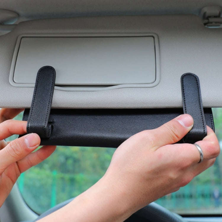 Car Hanging Type Tissue Box Sun Visor Seat Back Sunroof Storage Box(Khaki Without Tissue)
