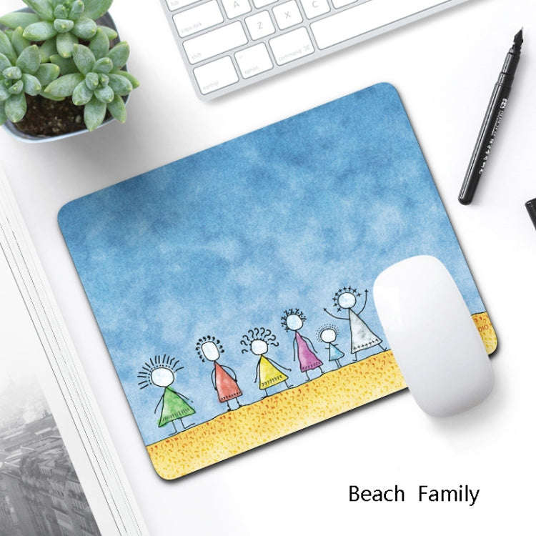 6 PCS Non-Slip Mouse Pad Thick Rubber Mouse Pad, Size: 21 X 26cm(Beach  Family)