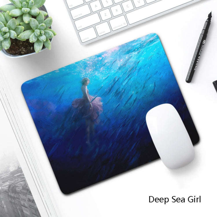 6 PCS Non-Slip Mouse Pad Thick Rubber Mouse Pad, Size: 21 X 26cm(Deep Sea Girl)