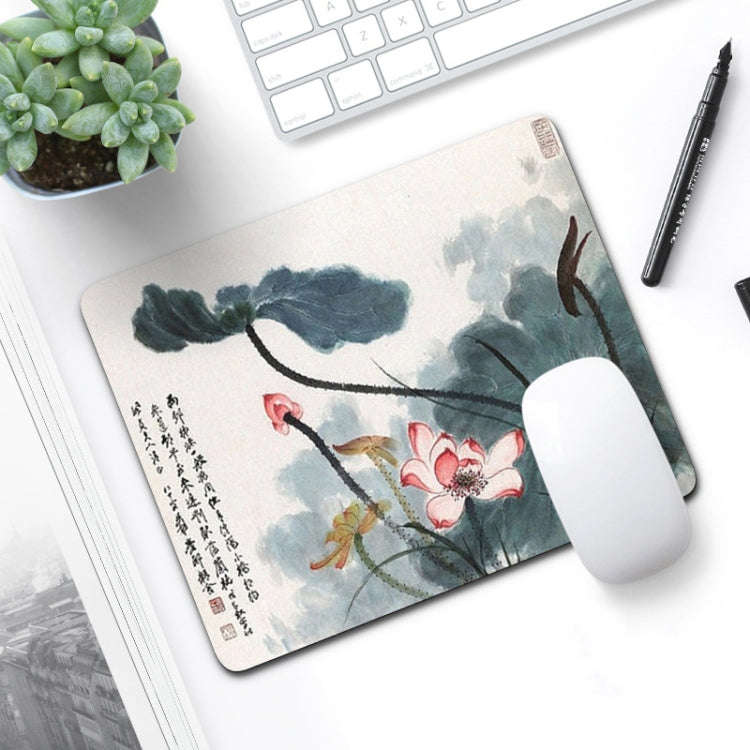 6 PCS Non-Slip Mouse Pad Thick Rubber Mouse Pad, Size: 21 X 26cm(Ink Lotus)