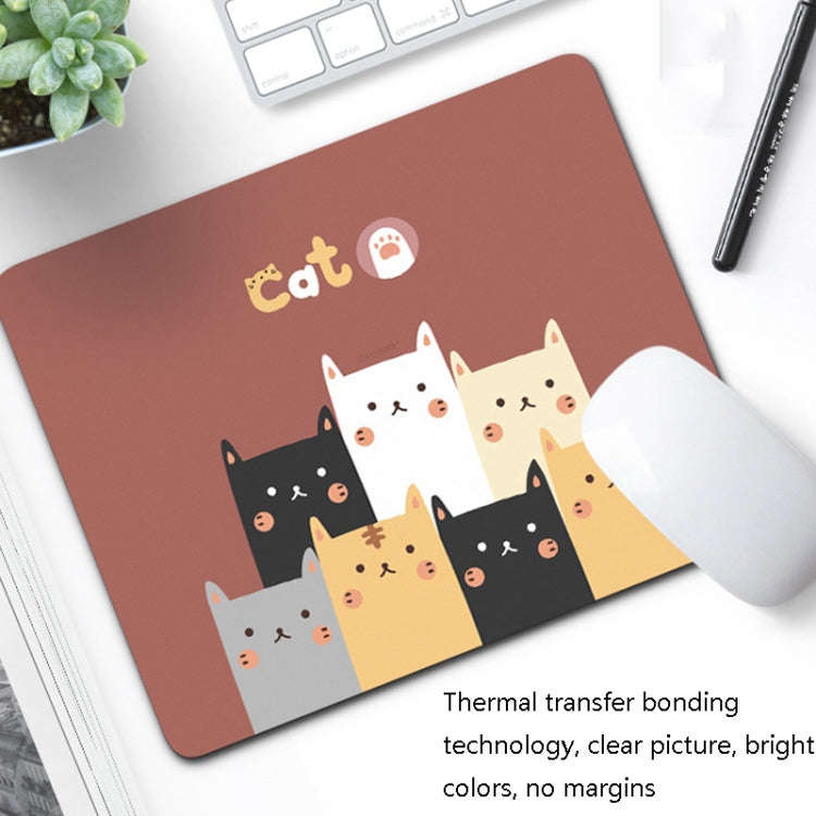 6 PCS Non-Slip Mouse Pad Thick Rubber Mouse Pad, Size: 21 X 26cm(Cute Kitten)