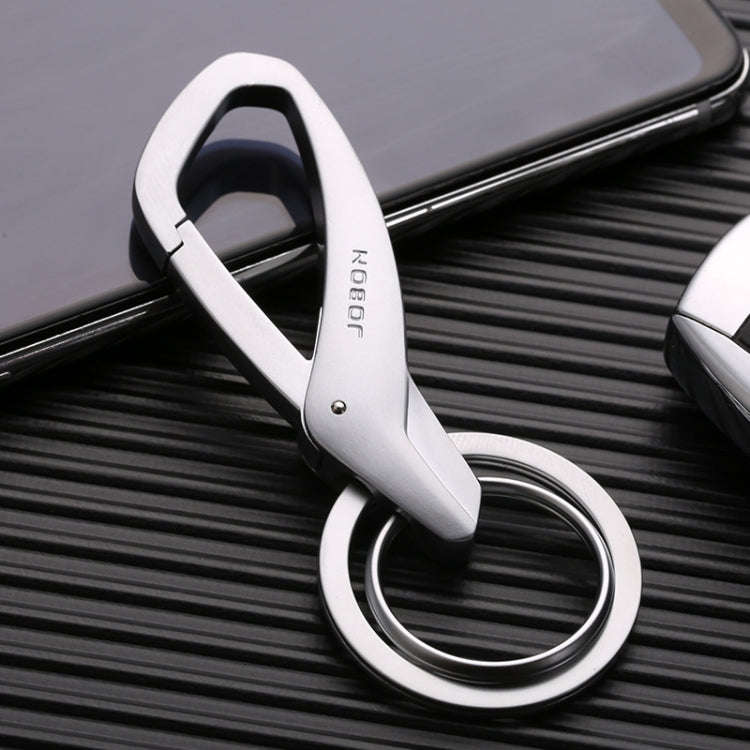 JOBON ZB-197 Car Waist Hanging Keychain Double Ring Metal Keychain(Chrome)