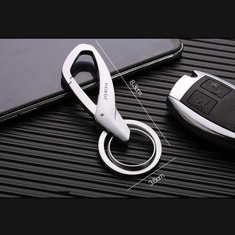 JOBON ZB-197 Car Waist Hanging Keychain Double Ring Metal Keychain(Chrome)