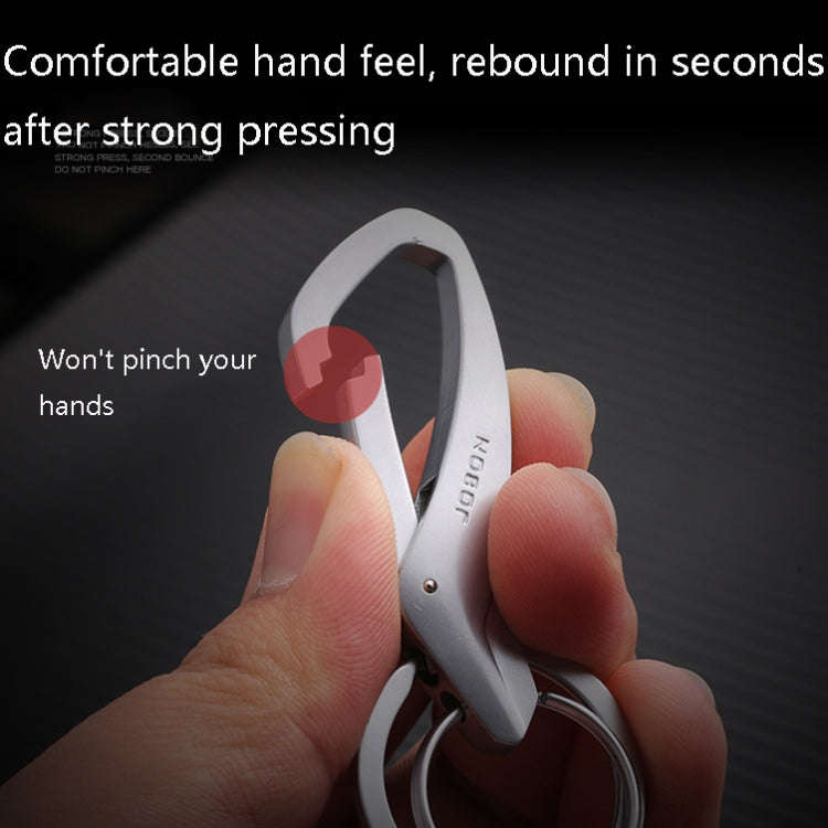 JOBON ZB-197 Car Waist Hanging Keychain Double Ring Metal Keychain(Chrome)