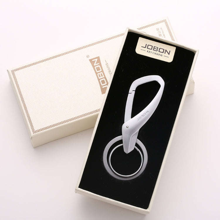 JOBON ZB-197 Car Waist Hanging Keychain Double Ring Metal Keychain(Chrome)