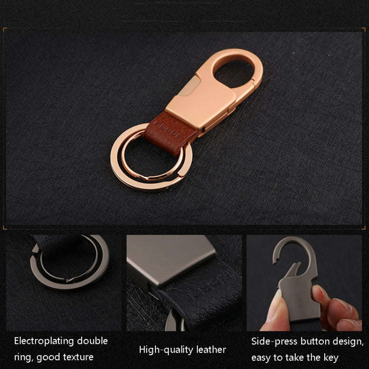 JOBON ZB-028YSK Car Keychain Men Waist Hangs Side Press Keychain(Brown Chrome)