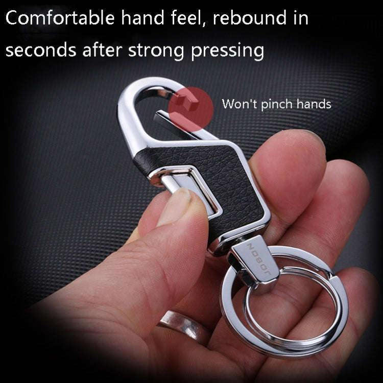 JOBON ZB-6611 Car Keychain Men Waist Hanging Keychain Simple Key Rings(Silver)