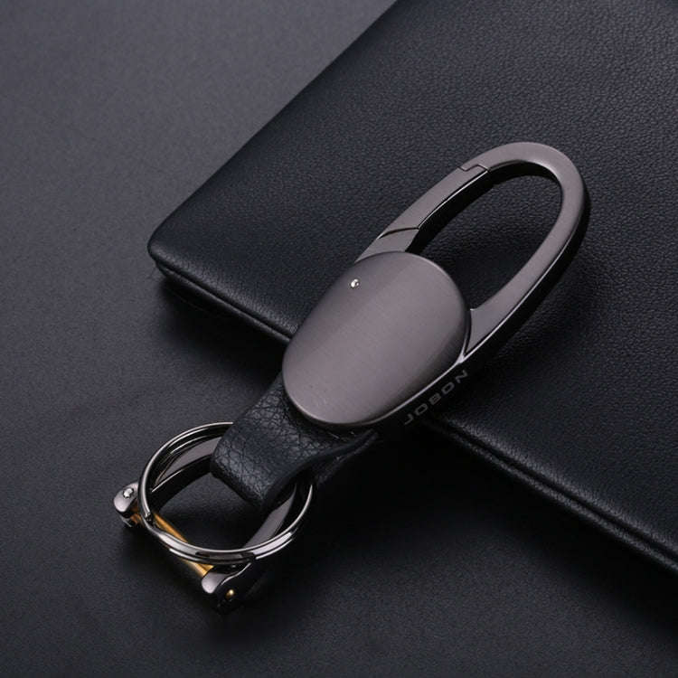 JOBON ZB-167A Horseshoe Car Keychain Men Metal Waist Hanging Keychain(Black)