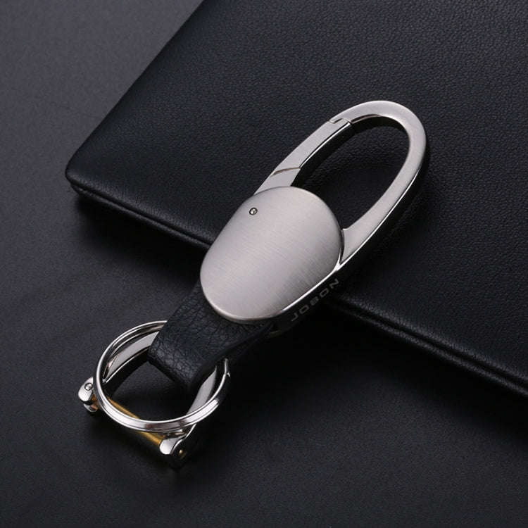 JOBON ZB-167A Horseshoe Car Keychain Men Metal Waist Hanging Keychain(Silver)